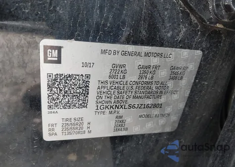 2018 GMC Acadia Denali from USA, damaged, VIN 1GKKNXLS6JZ162801